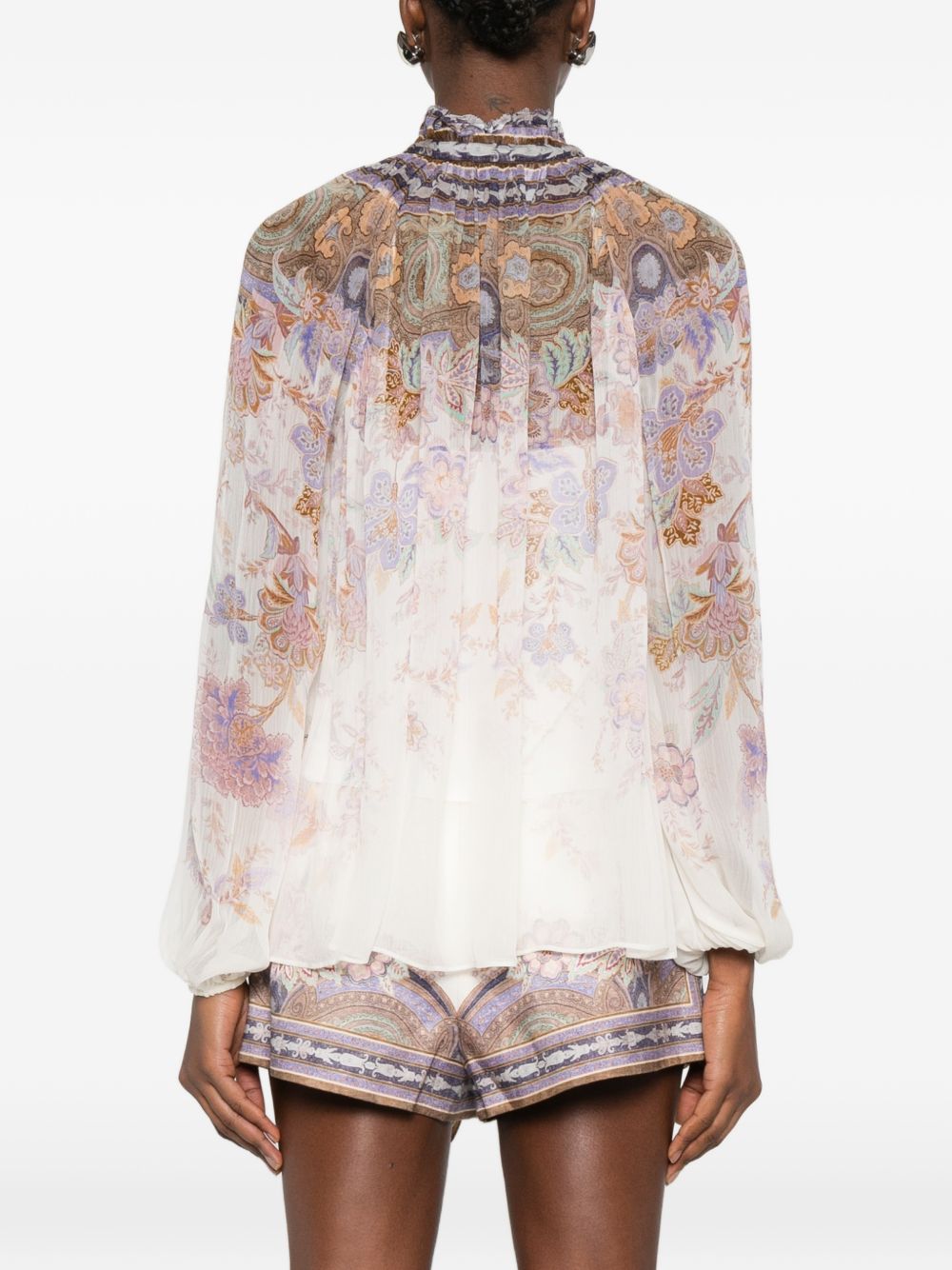 Zimmermann Luna Blouse — Paisley Tie-Neck Shirt