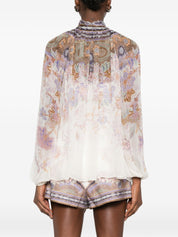 Zimmermann Luna Blouse — Paisley Tie-Neck Shirt