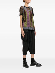 Comme Comme Open-knit T-shirt — Black Topwear