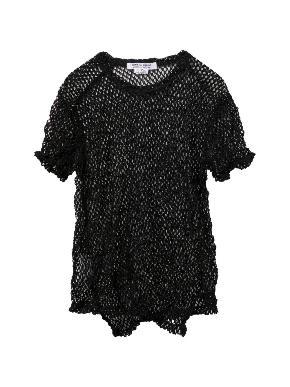 Comme Comme Open-knit T-shirt — Black Topwear