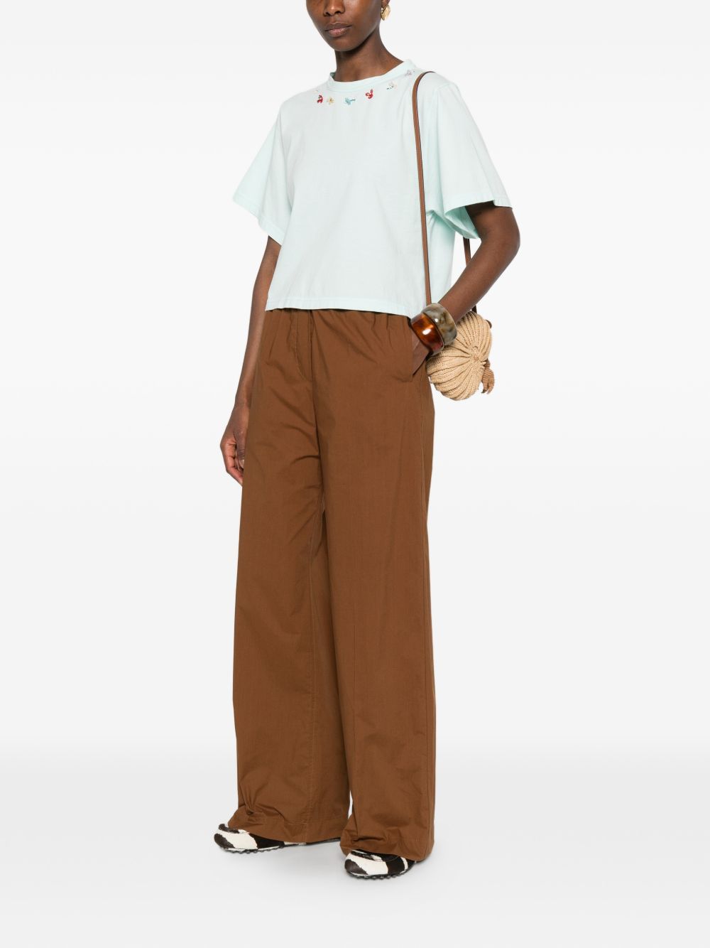 Forte Forte Cotton Trousers — Brown Wide Leg (New)