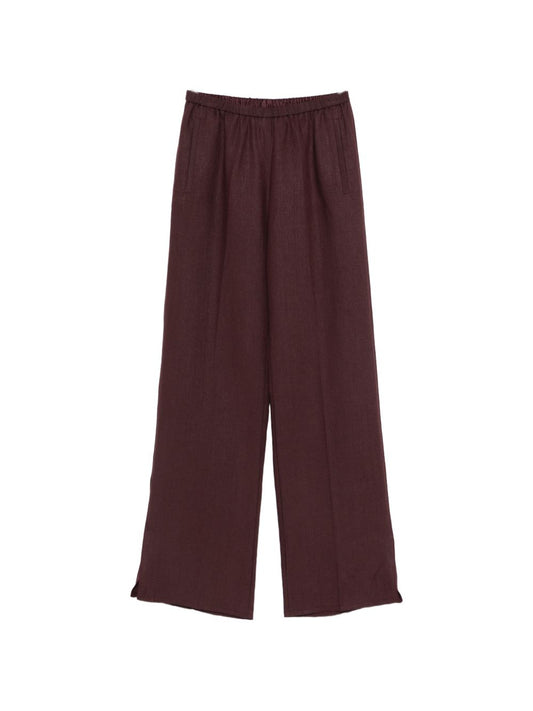 Forte Forte Linen Trousers — Brown Elasticated Waist
