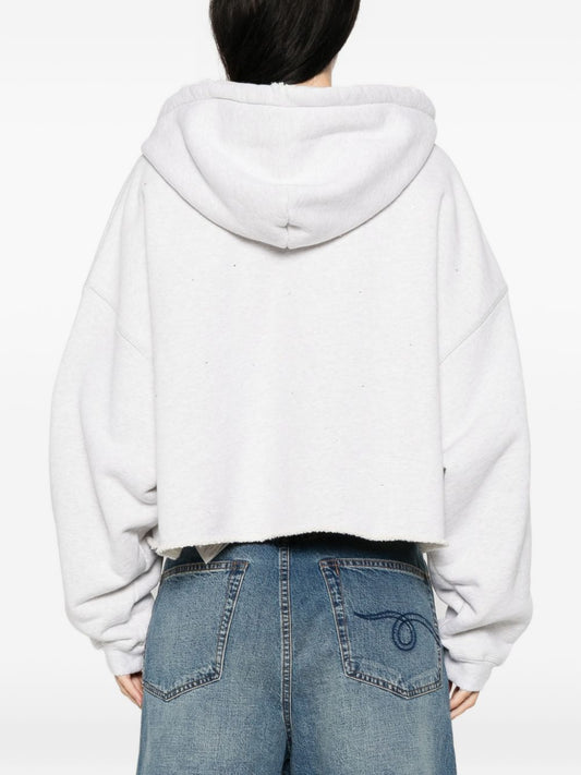 Golden Goose Sweaters — Cropped Cotton Hoodie (Women)