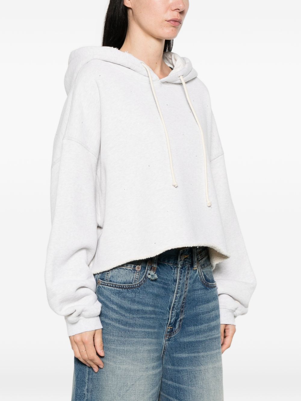 Golden Goose Sweaters — Cropped Cotton Hoodie (Women)