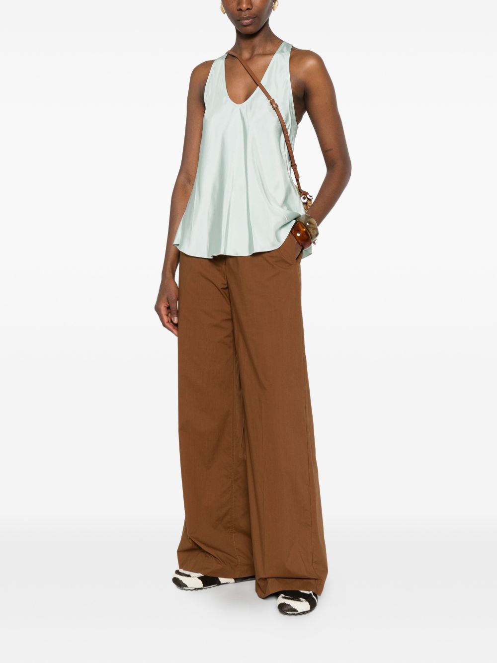 Forte Forte Top – Aqua Green V‑Neck Tank (Women)