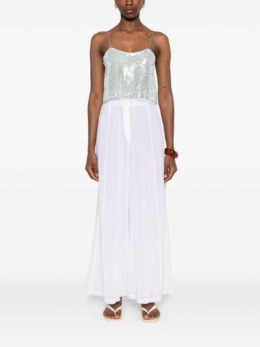 Forte Forte Sequined Top — Azzurro Spaghetti Straps