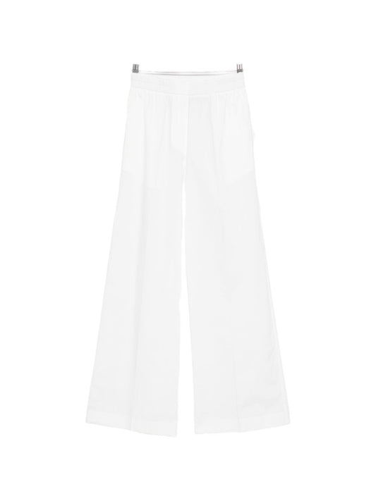 Forte Forte Cotton Trousers — White Wide‑Leg