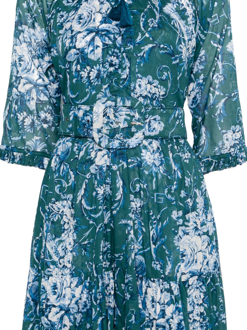 Samantha Sung Eva Cotton Maxi Dress — Blue Floral