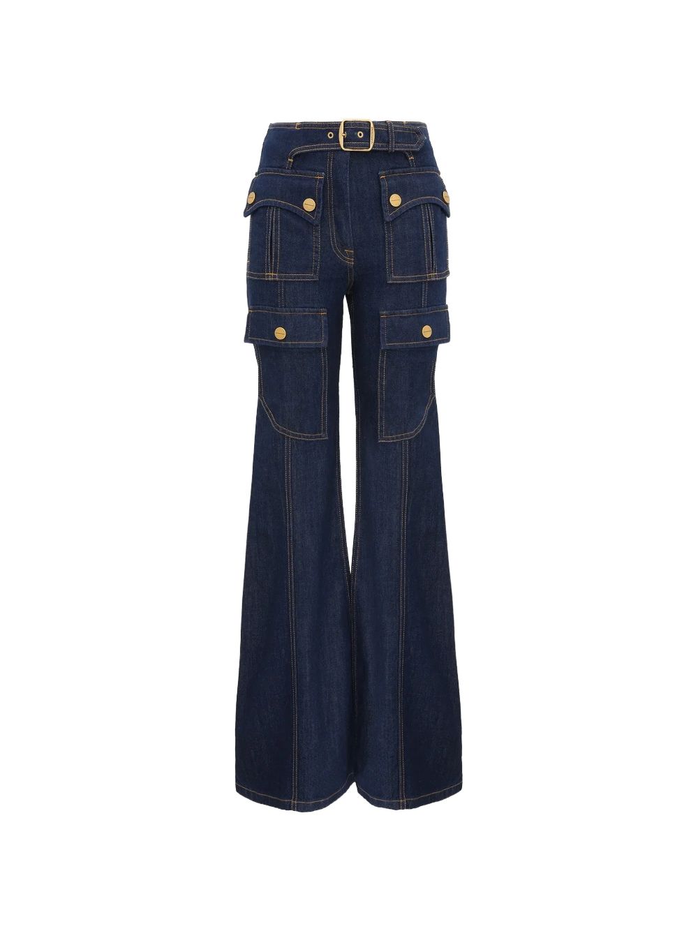 Zimmermann Luna Utility Denim Jeans — Blue Womens Jeans