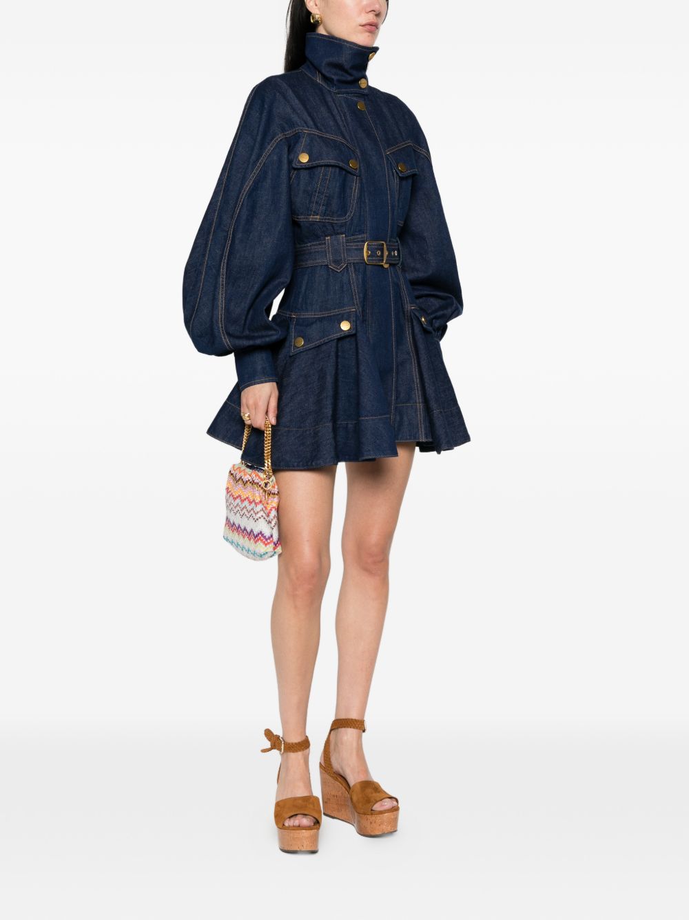 Zimmermann Luna Denim Utility Mini Dress — New In