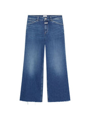 Closed Cropped Denim Jeans — Light Blue, Frayed Hem
