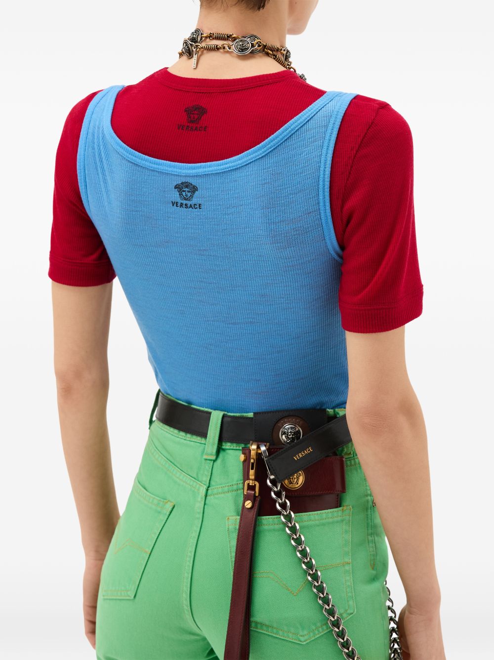 Versace Medusa Wool Tank Top — Clear Blue | Versace