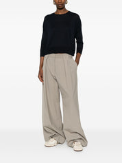 Base Dark Blue Linen-Cotton Sweater for Women