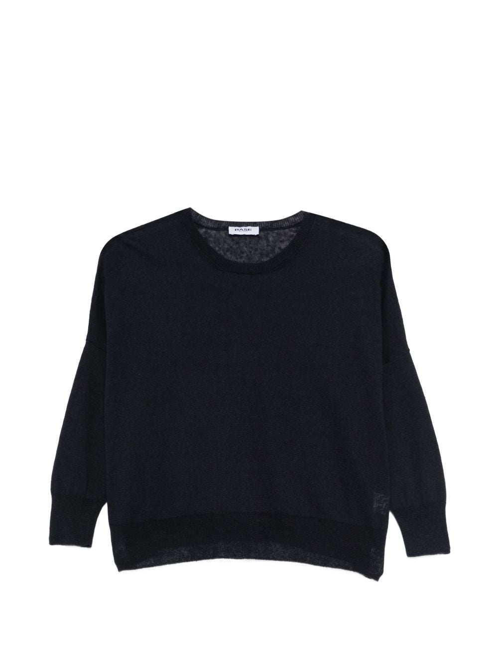 Base Dark Blue Linen-Cotton Sweater for Women