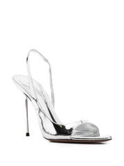 Paris Texas Lidia Slingback Sandals — Silver Stiletto