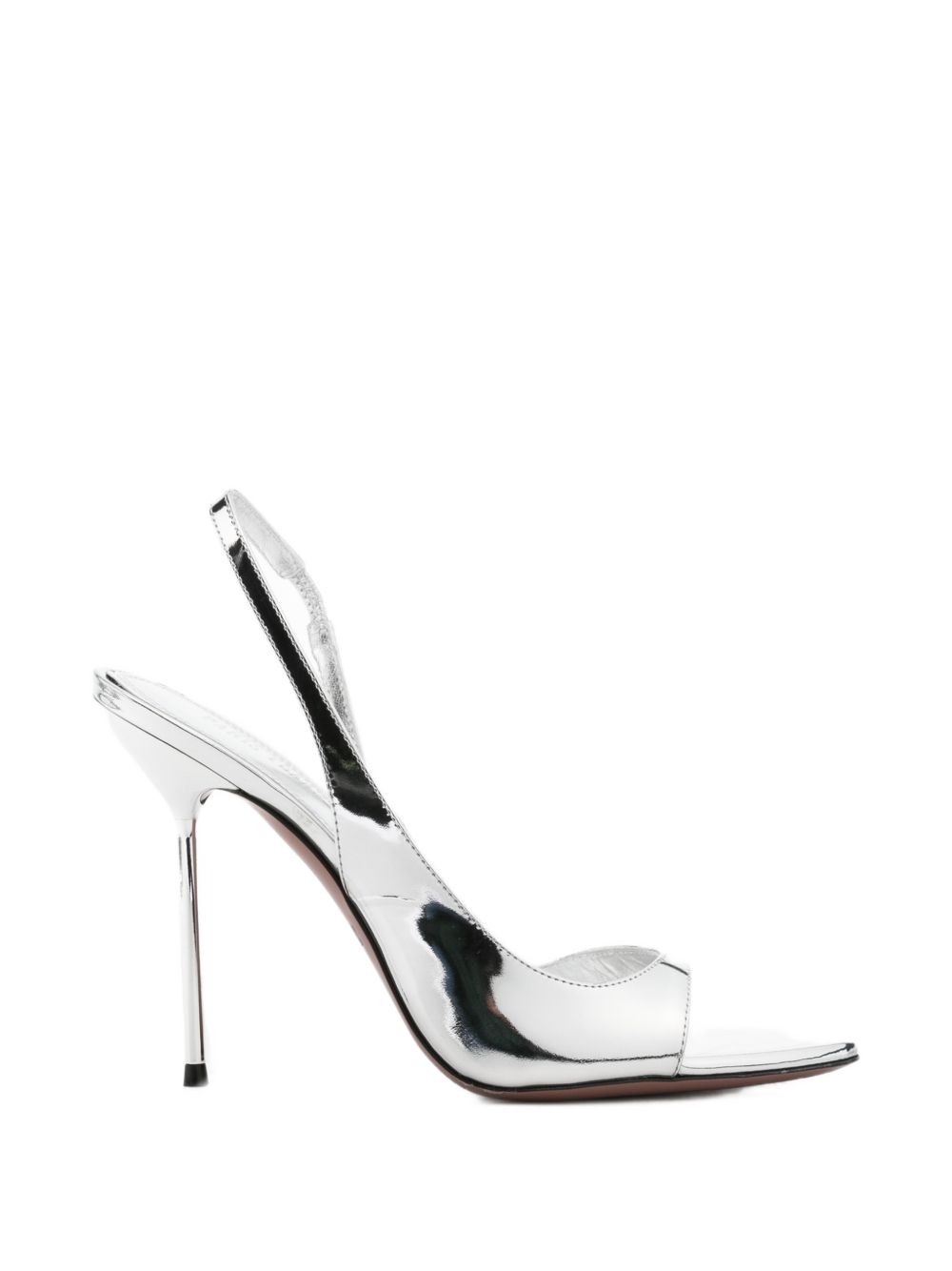 Paris Texas Lidia Slingback Sandals — Silver Stiletto