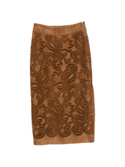Ermanno Firenze Suede Long Skirt - Light Brown