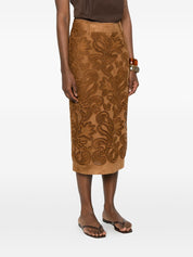 Ermanno Firenze Suede Long Skirt - Light Brown