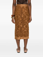 Ermanno Firenze Suede Long Skirt - Light Brown
