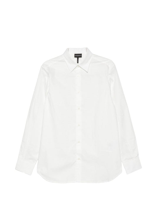 Emporio Armani Shirts — White Cotton Button Polo
