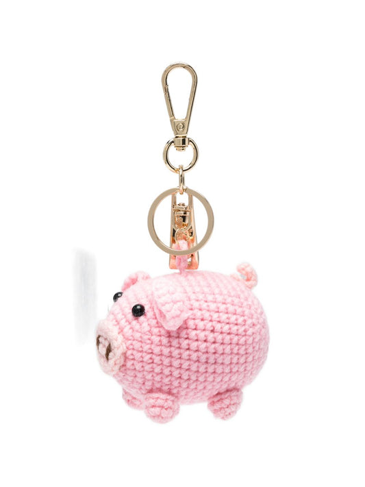 La Milanesa Pig Charm - Pink Crochet Keyring