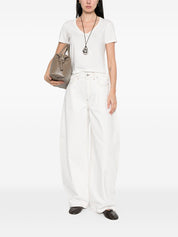 Base Linen T‑Shirt — White Topwear for Women