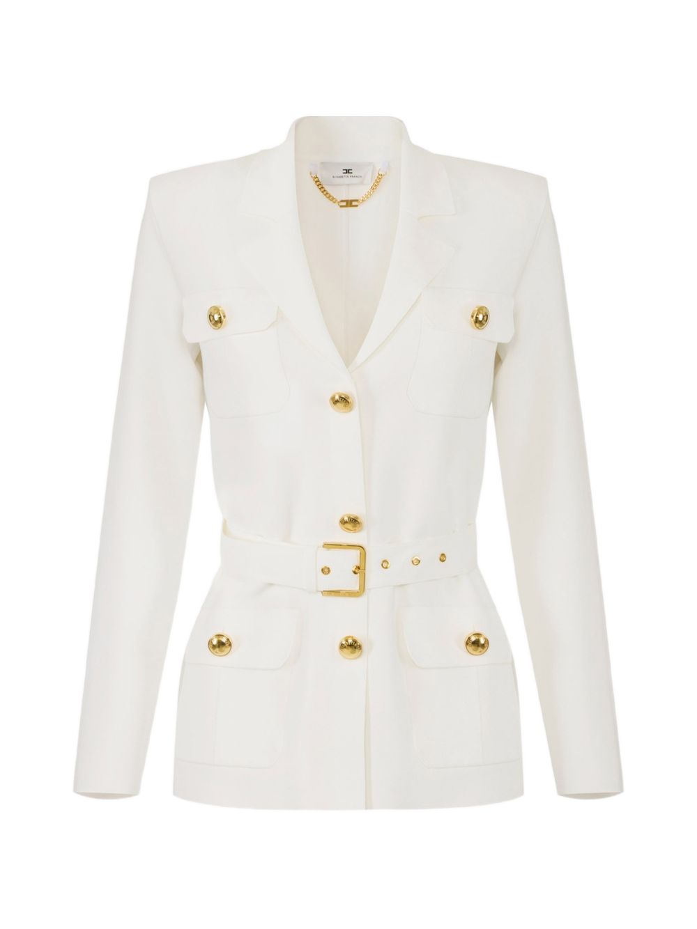 Elisabetta Franchi Ivory Belted Jacket — New In