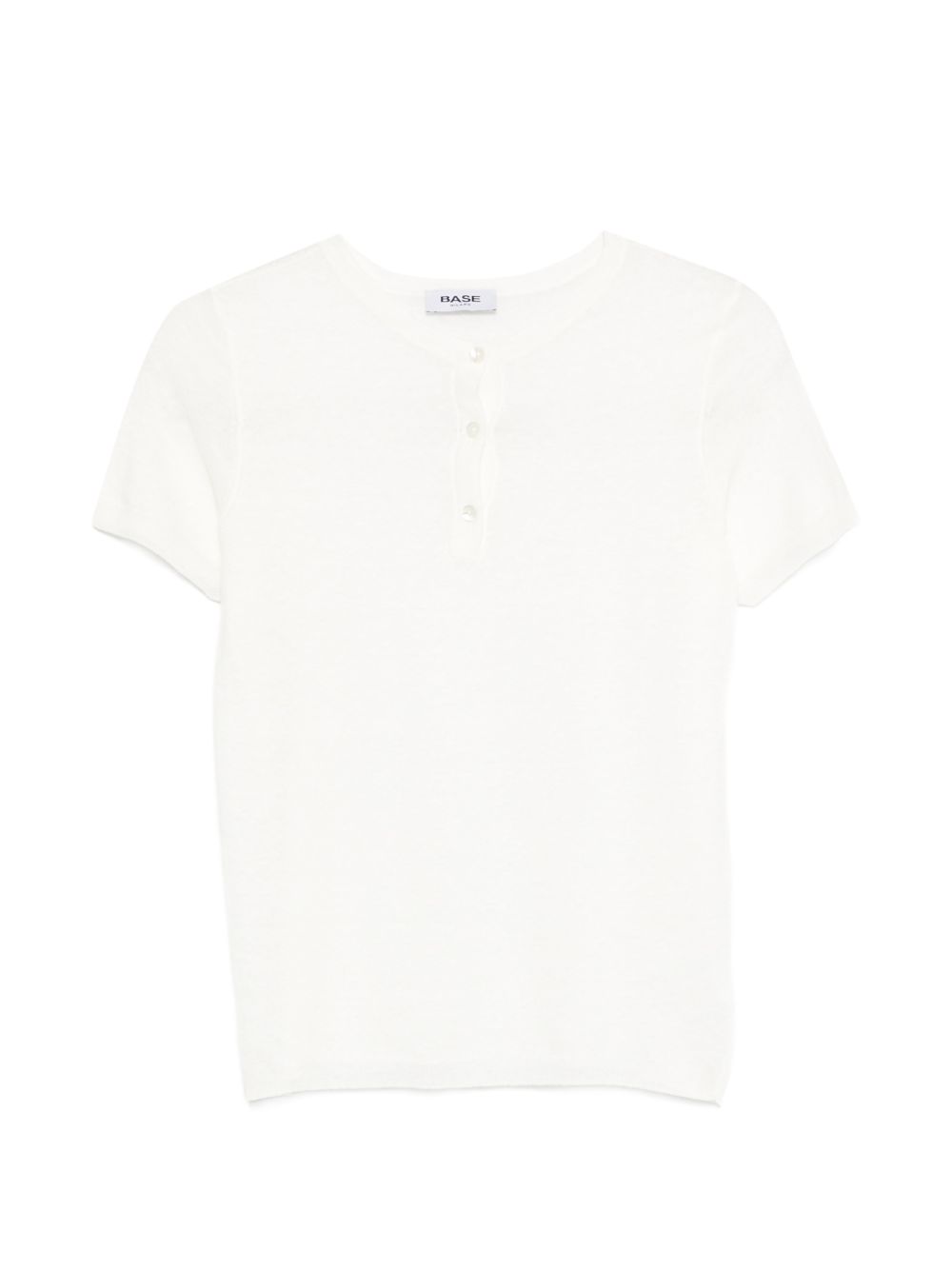 Base Linen & Cotton T‑Shirt — White Topwear for Women