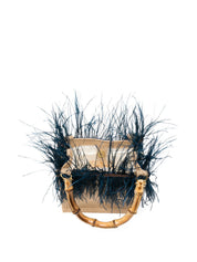 La Milanesa Violetta Small Handbag - Blue Bamboo Handle