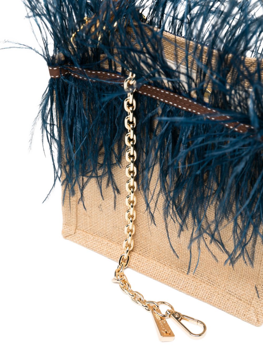 La Milanesa Violetta Small Handbag - Blue Bamboo Handle