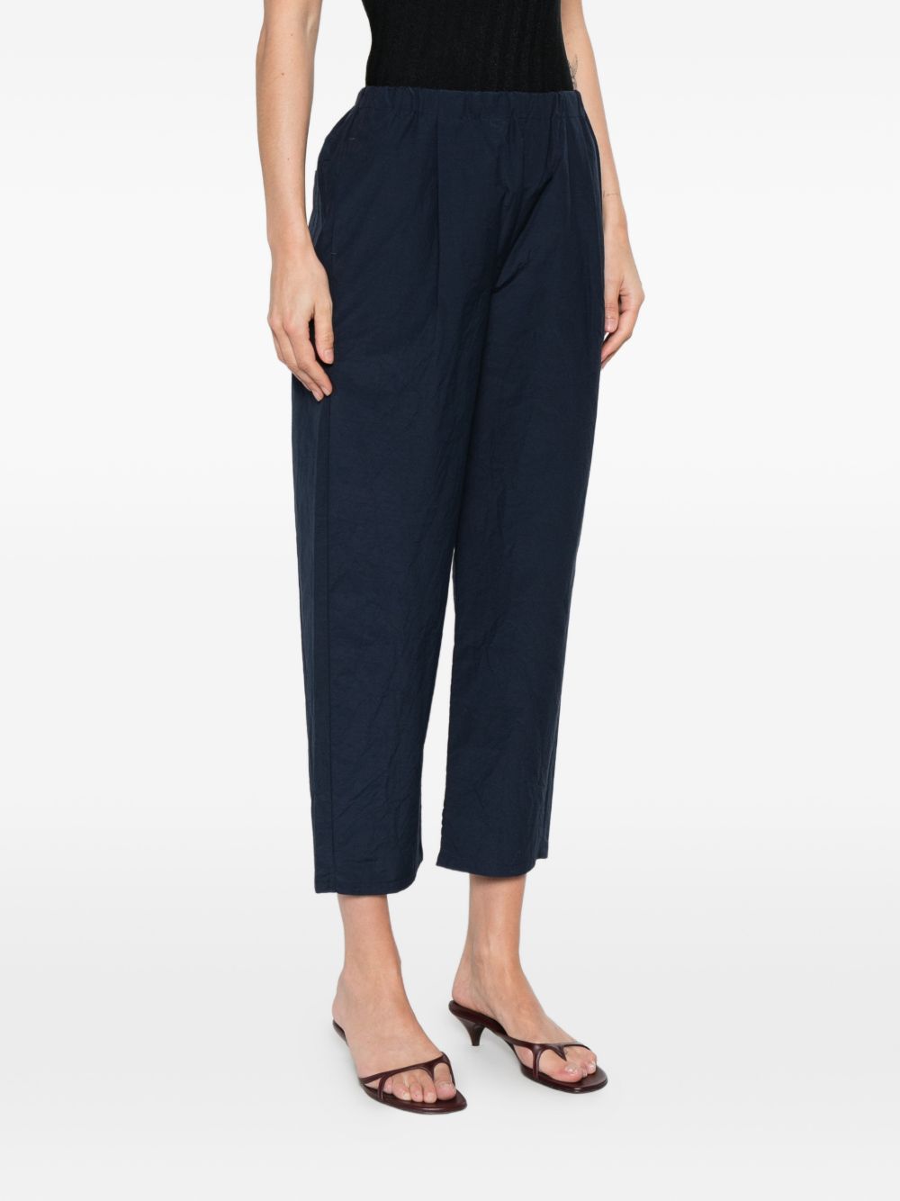 Apuntob Cotton Trousers — Blue Pleated Women’s Pants