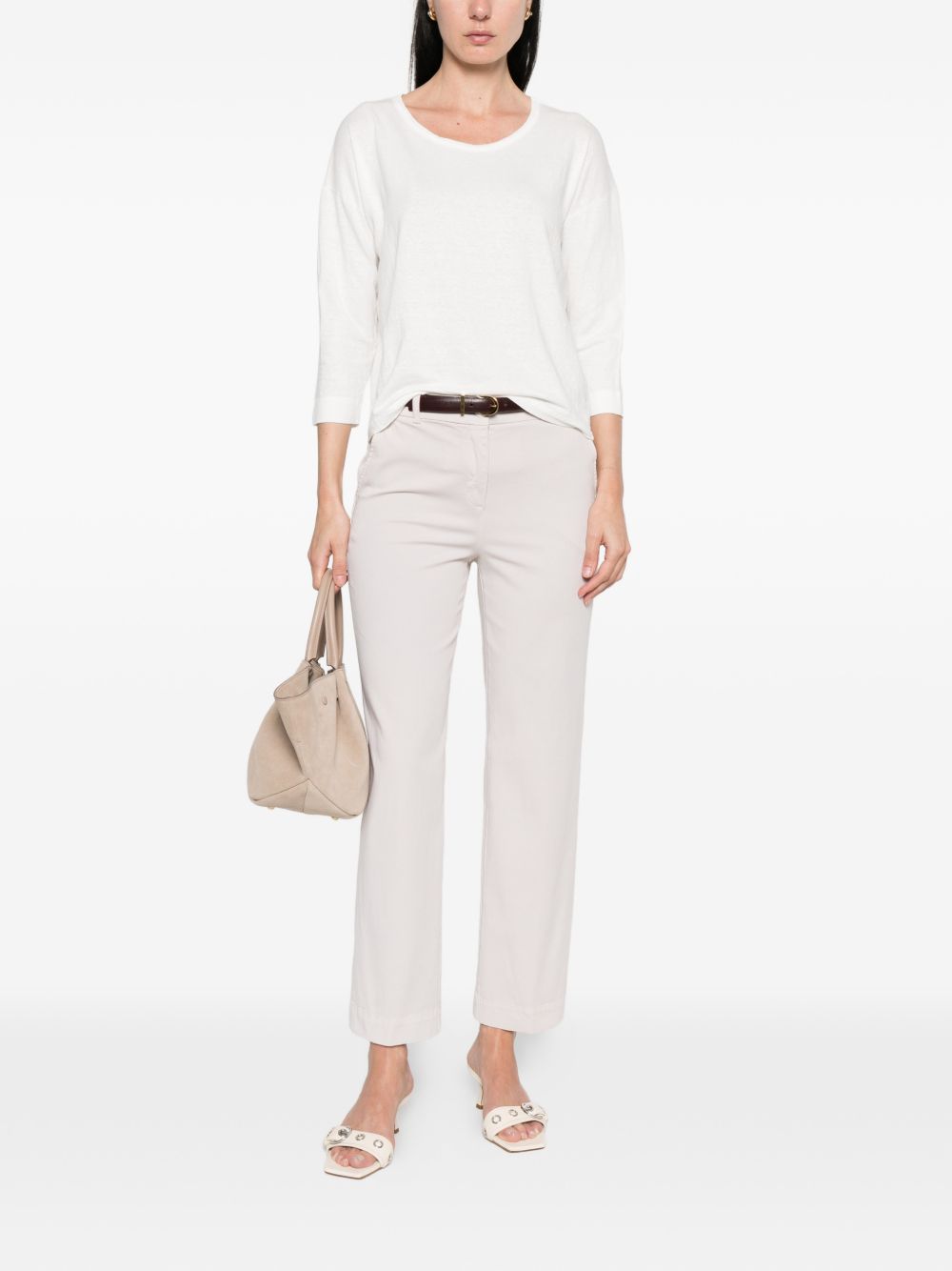 Base Sweaters — Linen Crewneck Tops for Women