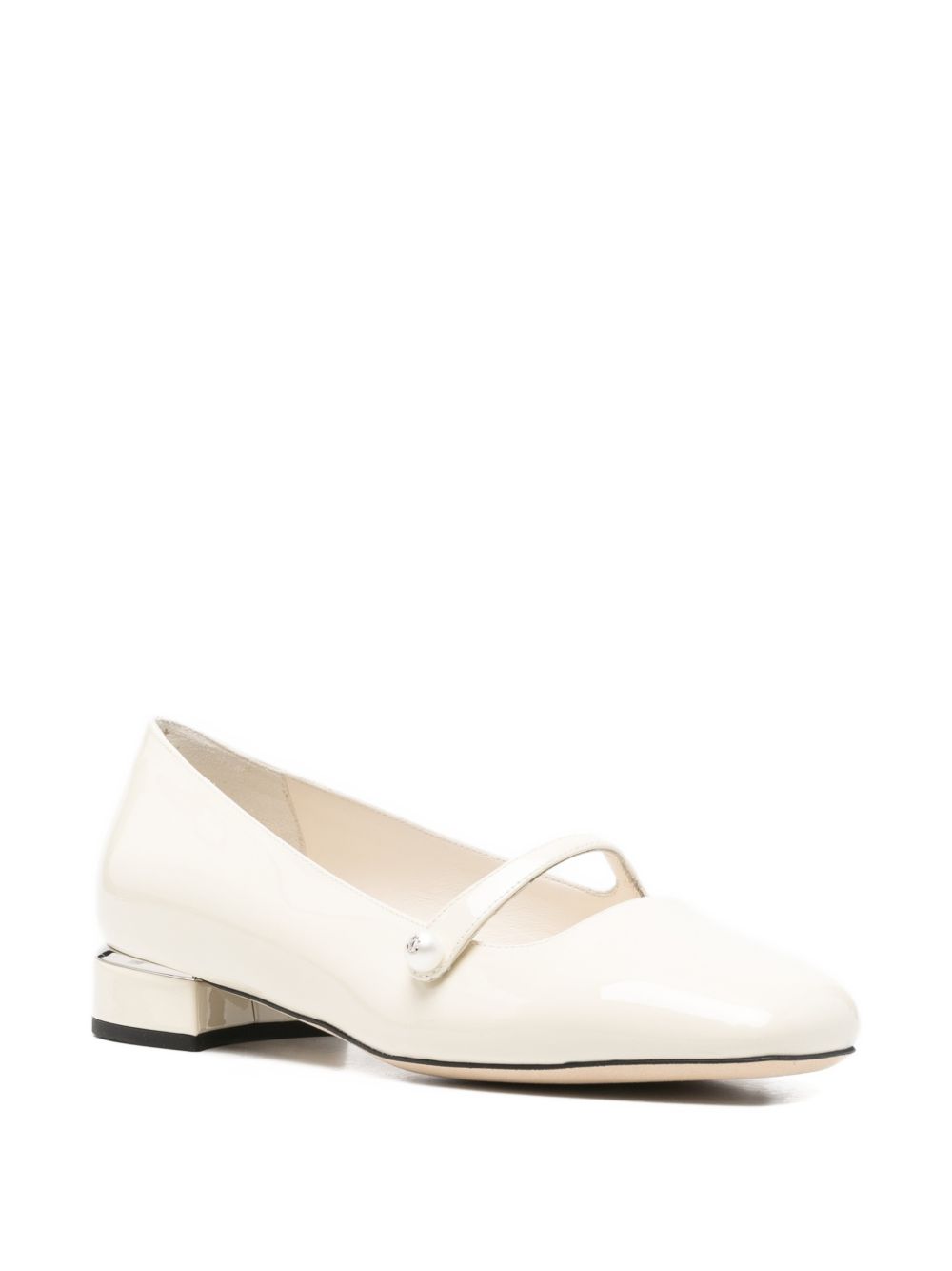 Jimmy Choo Flat Shoes — White Patent Ballet Flats