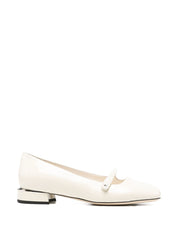 Jimmy Choo Flat Shoes — White Patent Ballet Flats