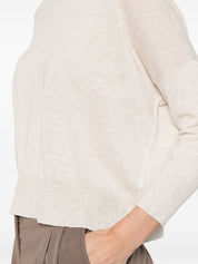 Base Linen & Cotton Blend Sweater — Beige Topwear