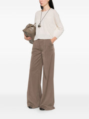 Base Linen & Cotton Blend Sweater — Beige Topwear