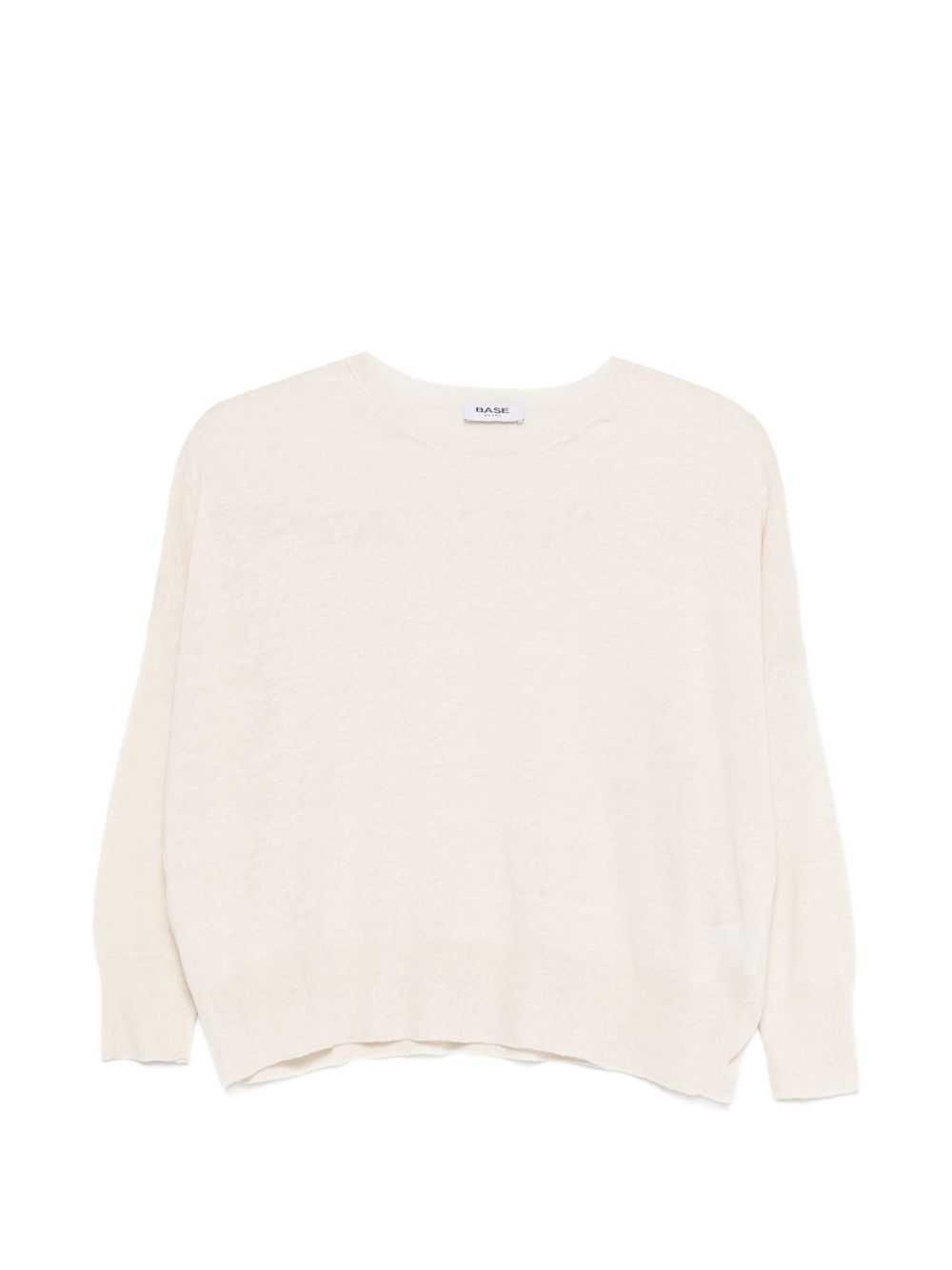 Base Linen & Cotton Blend Sweater — Beige Topwear