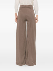 Via Masini 80 Linen Trousers — Wide Leg Brown
