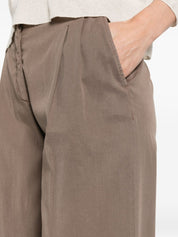 Via Masini 80 Linen Trousers — Wide Leg Brown