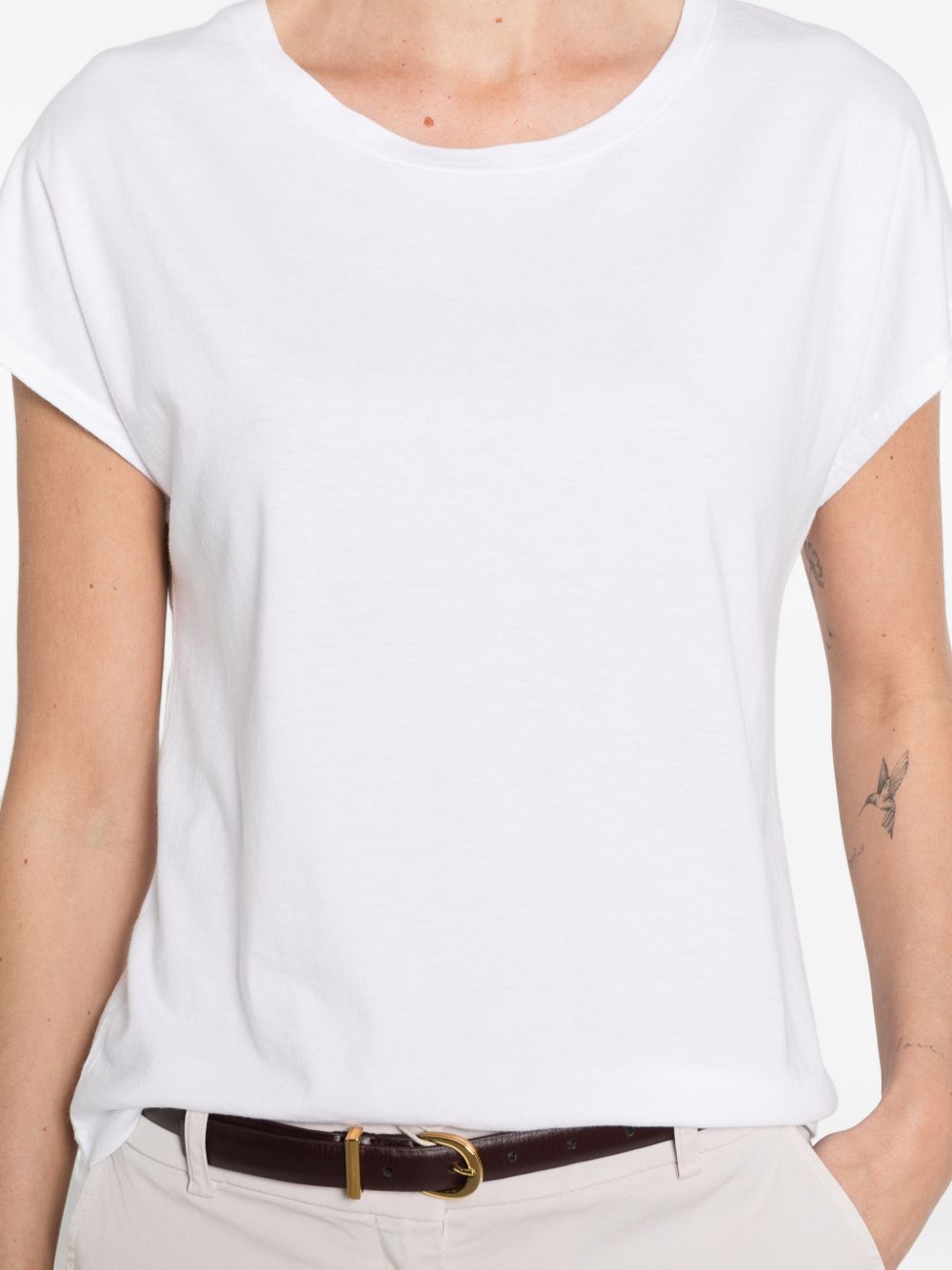 Base Cotton Blend T-Shirt — Women’s Topwear, White