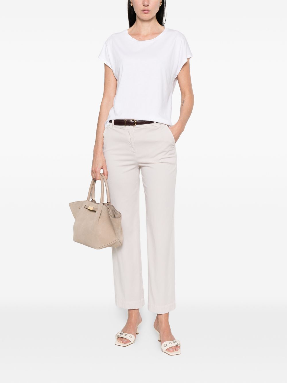 Base Cotton Blend T-Shirt — Women’s Topwear, White
