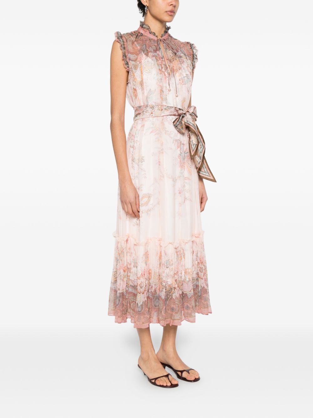 Zimmermann Alchemy Flutter Dress - Pink Paisley, New In
