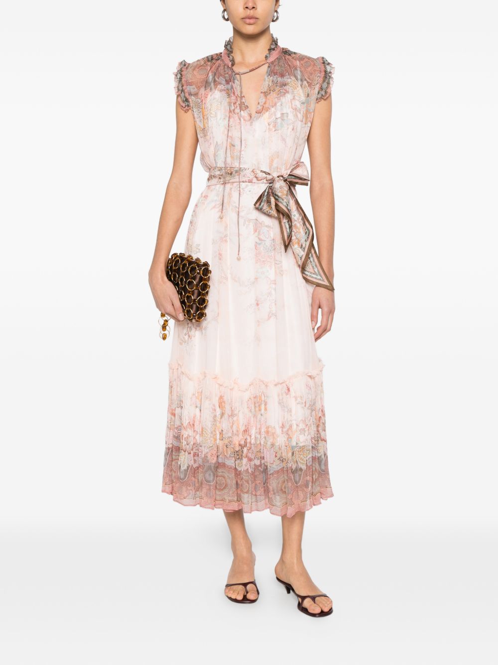 Zimmermann Alchemy Flutter Dress - Pink Paisley, New In