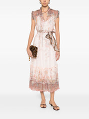 Zimmermann Alchemy Flutter Dress - Pink Paisley, New In