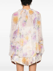 Zimmermann Luna Printed Blouse — Floral Ruffle Top