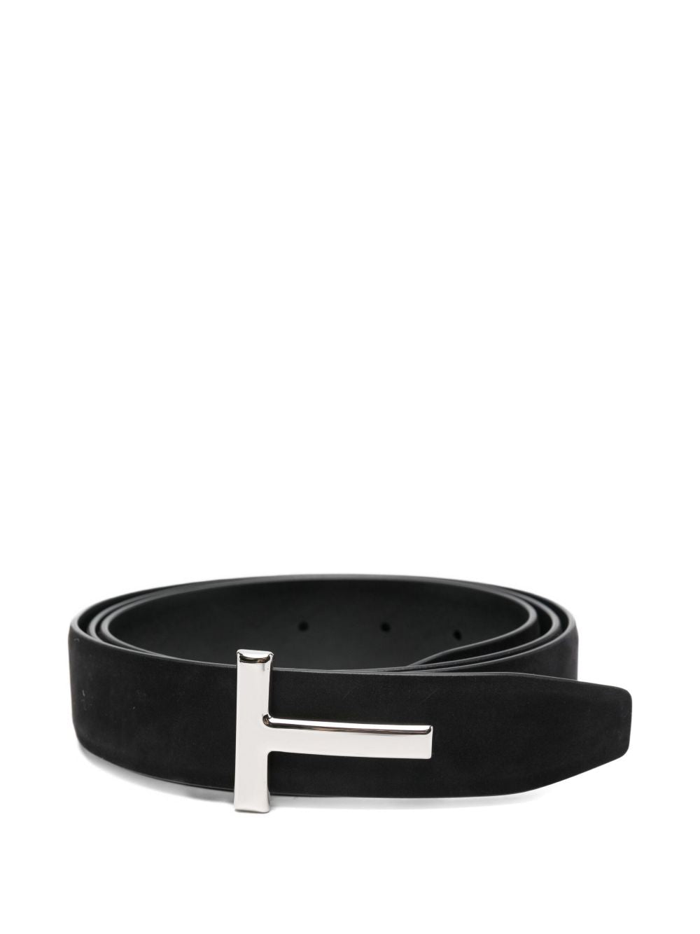 Tom Ford Leather Belt — Black Suede T-Buckle (Men)