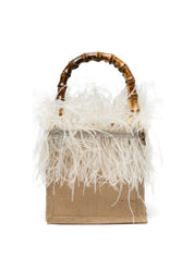 La Milanesa Violetta Small Handbag — Panna Bamboo Handles