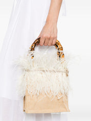 La Milanesa Violetta Small Handbag — Panna Bamboo Handles