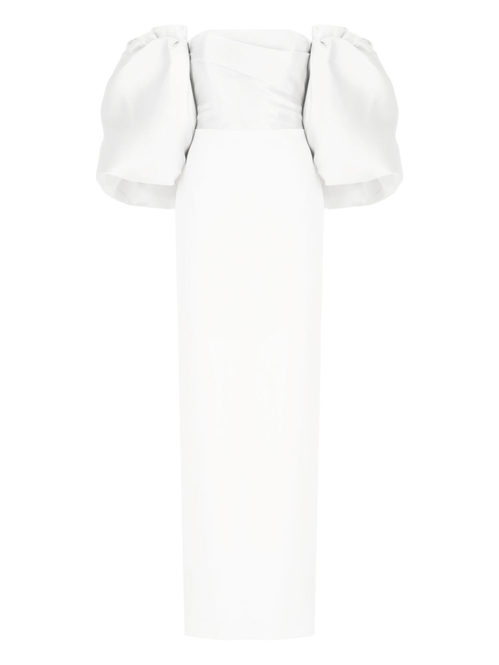 Solace London Floris Maxi Dress — White Off-Shoulder (55€)