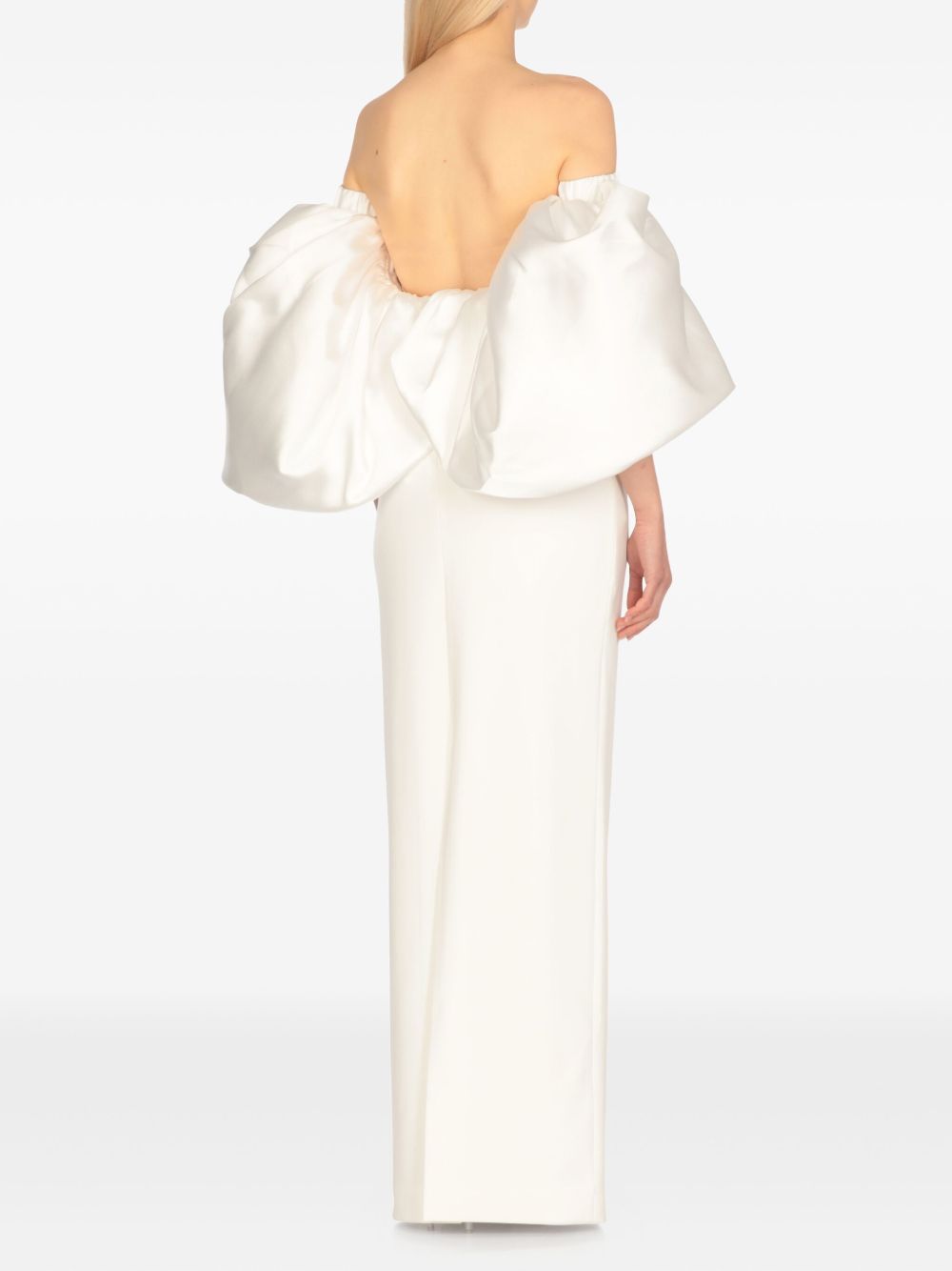 Solace London Floris Maxi Dress — White Off-Shoulder (55€)